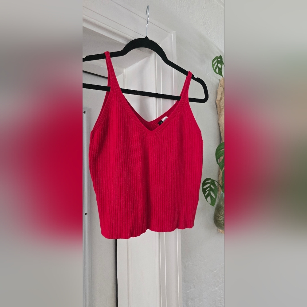 Divided H&M Red Ribbed Women's Top